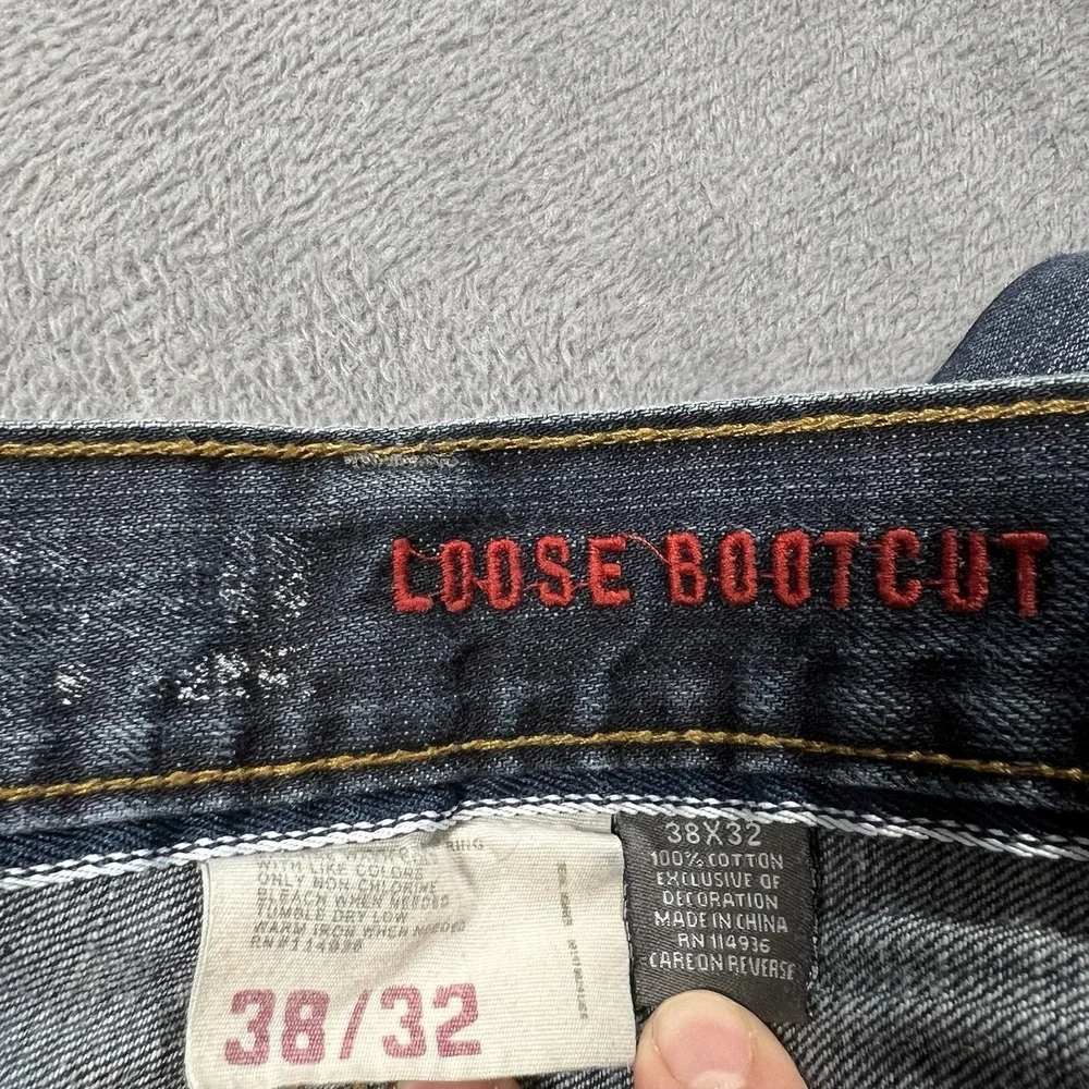 Urban Pipeline Jeans Mens 38x32 Blue Relaxed Bootcut Dark Wash Denim